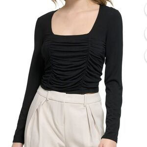 ❤️‍🔥FIRM PRICE❤️‍🔥 Helmut Lang crunched long sleeve black top